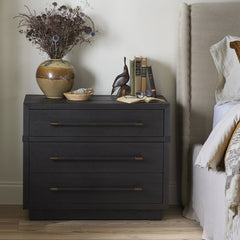 Adolfo Nightstand in Modern Black Ash back view - Whats New Furniture Portland OR