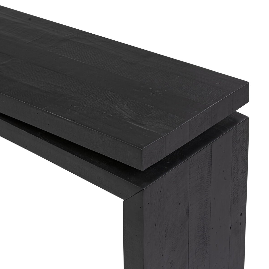 Matthes Console Table - Aged Black Pine