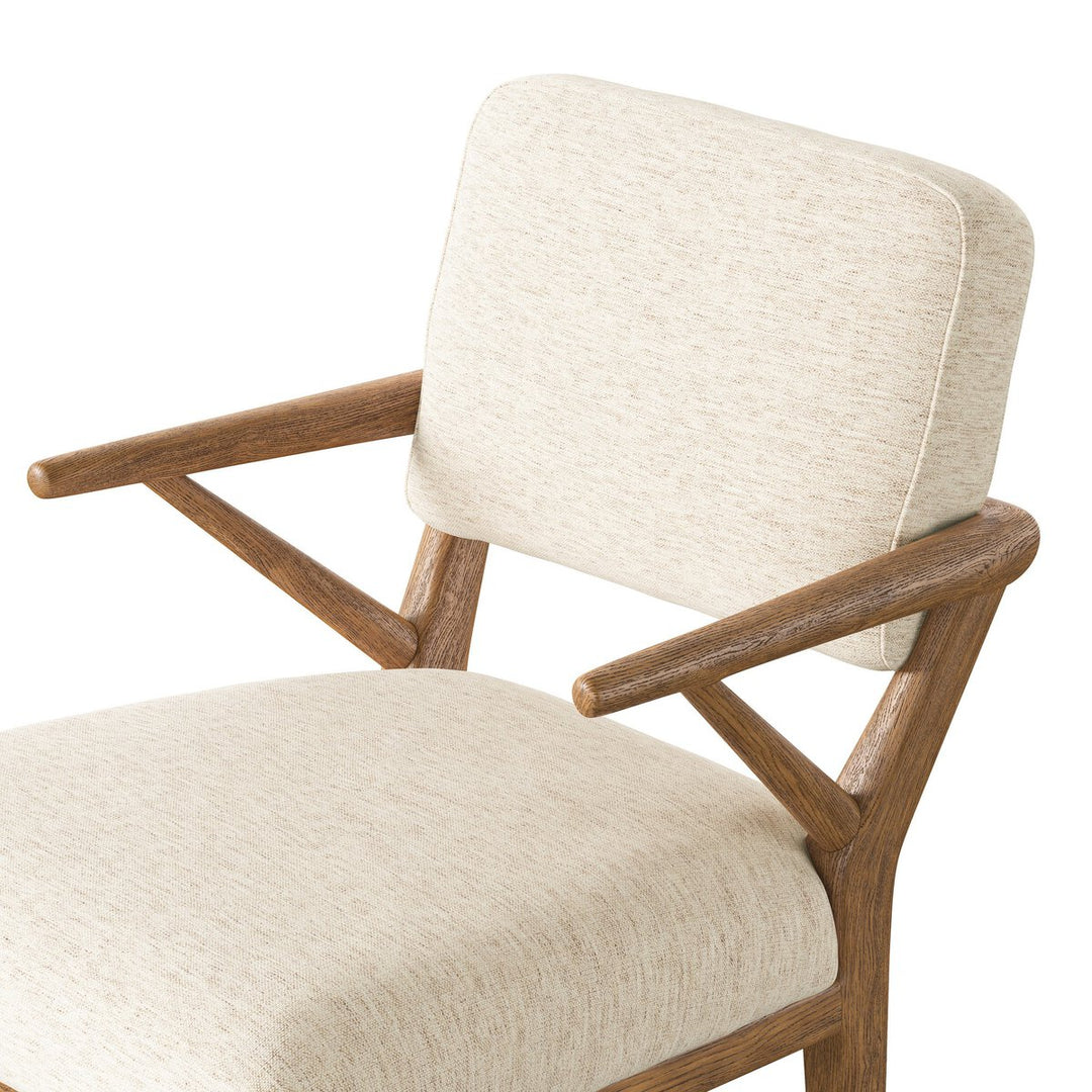 Deidre Dining Chair in Crypton Nomad Snow seat cushion detail view - Whats New Furniture Portland OR