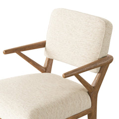 Deidre Dining Chair in Crypton Nomad Snow seat cushion detail view - Whats New Furniture Portland OR