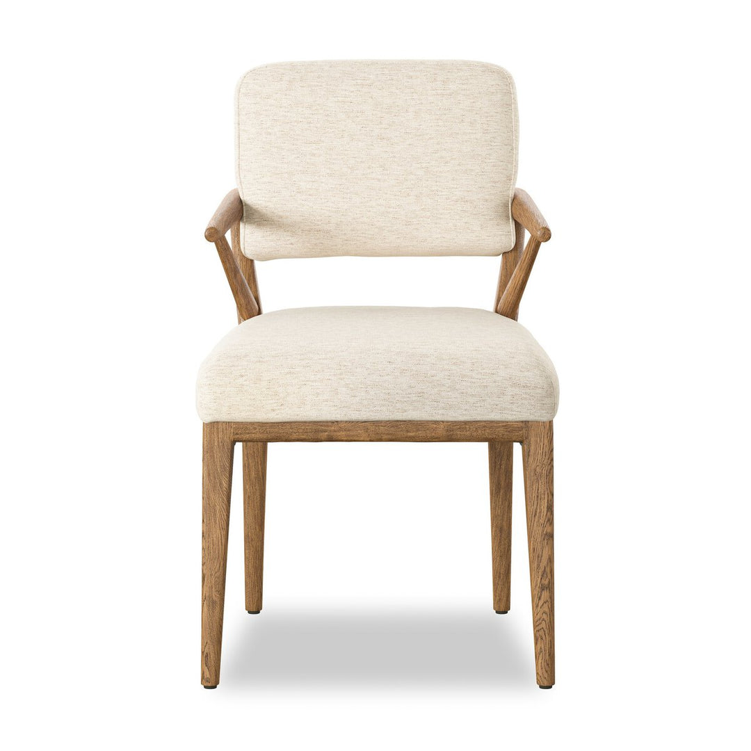 Deidre Dining Chair in Crypton Nomad Snow front studio view - Whats New Furniture Portland OR