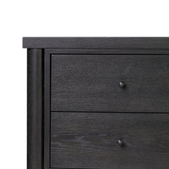Roark Media Console in Ebony Oak Veneer detail view - Whats New Furniture Portland OR