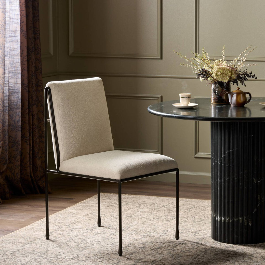 Decker Dining Chair in Crypton Wayfarer Snow back view - Whats New Furniture Portland OR