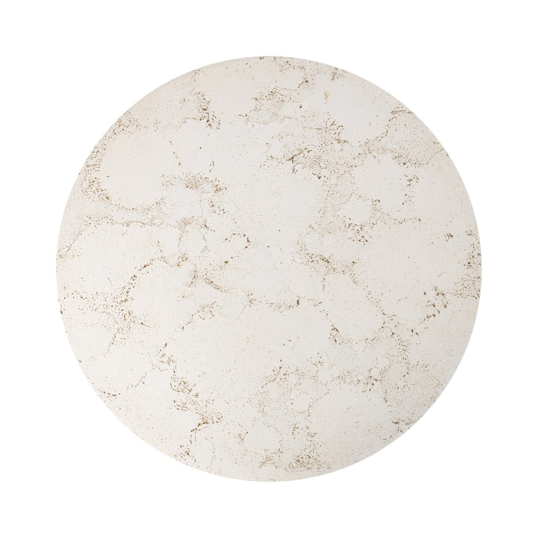 Callisto Outdoor End Table in Aged White Concrete detail view - Whats New Furniture Portland OR