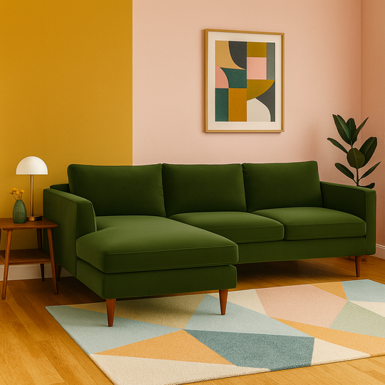 Oasis Open Chaise Sectional in Moss