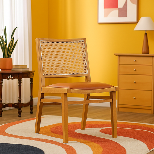 Leather Rattan Chair