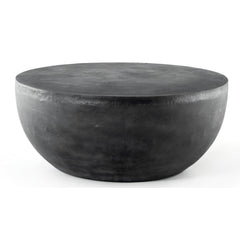 36" Basil Outdoor Round Coffee Table in Aged Grey - round aluminum outdoor coffee table by Four Hands - Whats New Furniture Portland OR