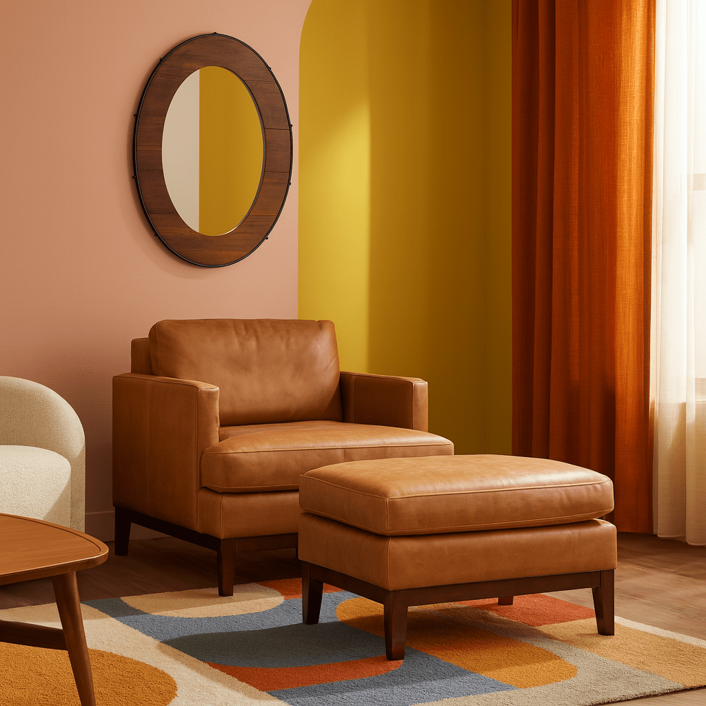 Leather Chair w/Ottoman - Whats New Furniture - Portland, Oregon
