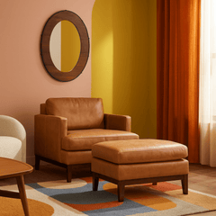 Leather Chair w/Ottoman - Whats New Furniture - Portland, Oregon