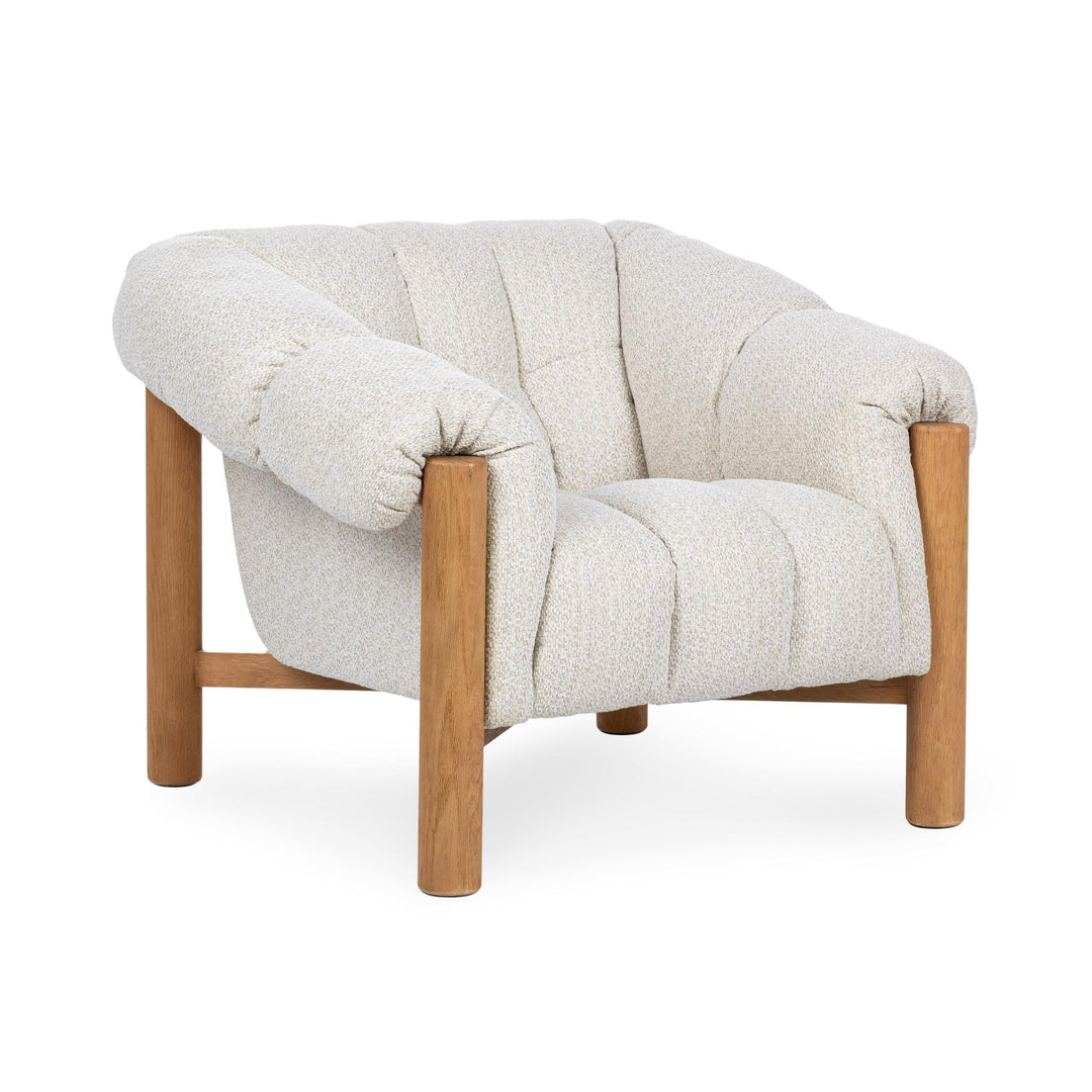 Sansa Accent Chair in Cream front studio view - Whats New Furniture Portland OR