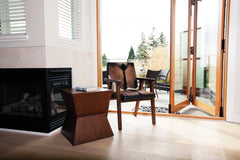 Rio Cool Armchair - Brown Mindi Oak, Leather/Goat Hair - Whats New Furniture - Portland, Oregon