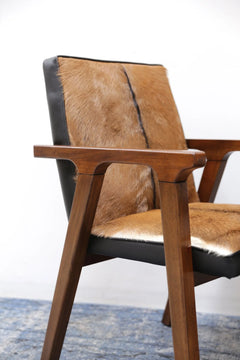 Rio Cool Armchair - Brown Mindi Oak, Leather/Goat Hair - Whats New Furniture - Portland, Oregon