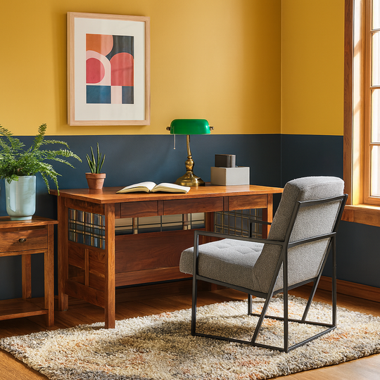 Desk with Panel Insert