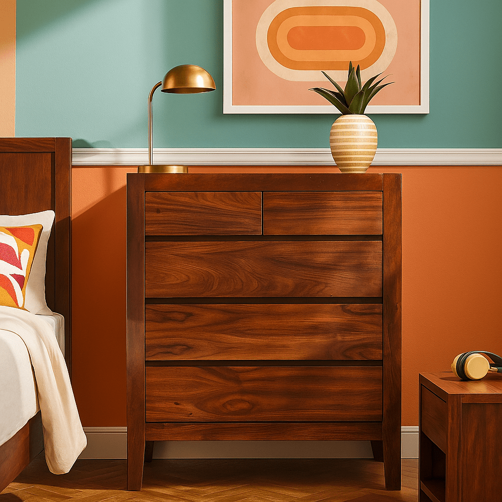 6 Drw Highboy Dresser detail view 4 - Whats New Furniture - Portland, Oregon