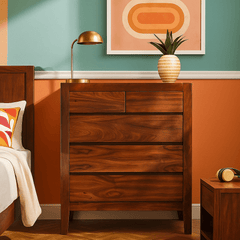 6 Drw Highboy Dresser detail view 4 - Whats New Furniture - Portland, Oregon