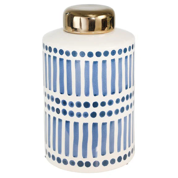 Ceramic Jar with Gold Lid detail view 2 - What&