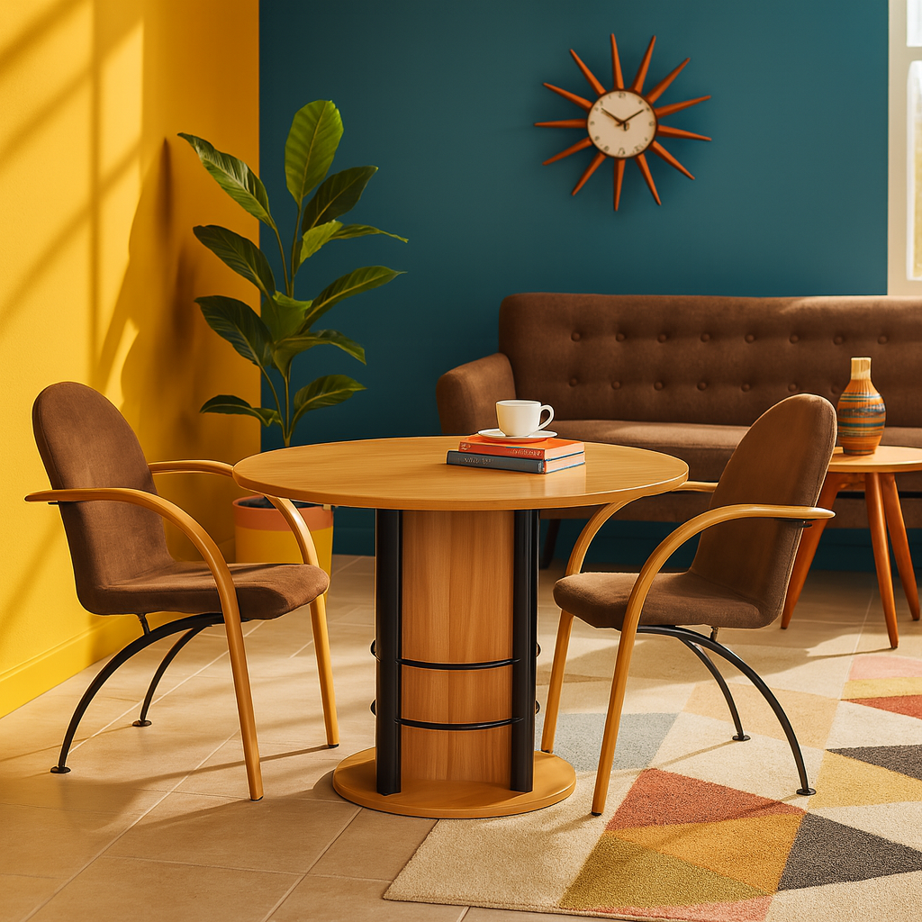 Art Deco Extendable Dining Table w/2 chairs