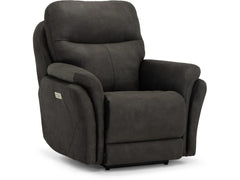 Stanton Sellwood power recliner in Diversey Pewter fabric, wide seat, Oregon-made, at What&