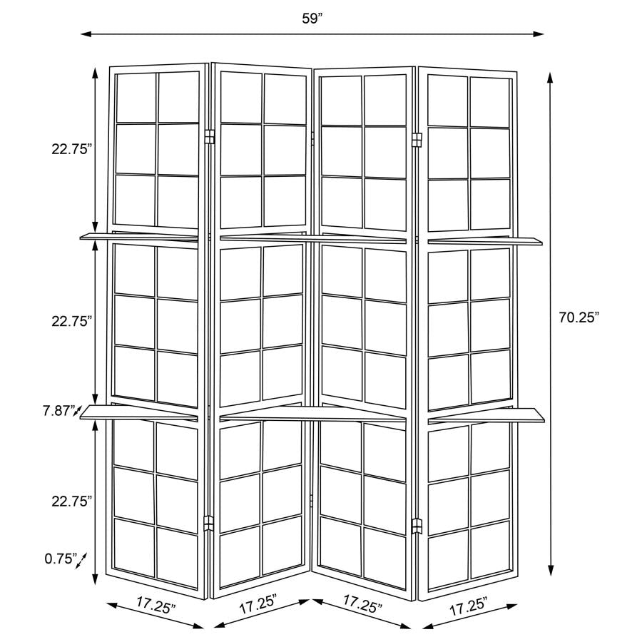 Iggy 4-Panel Room Divider Folding Shoji Screen