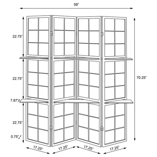 Iggy 4-Panel Room Divider Folding Shoji Screen