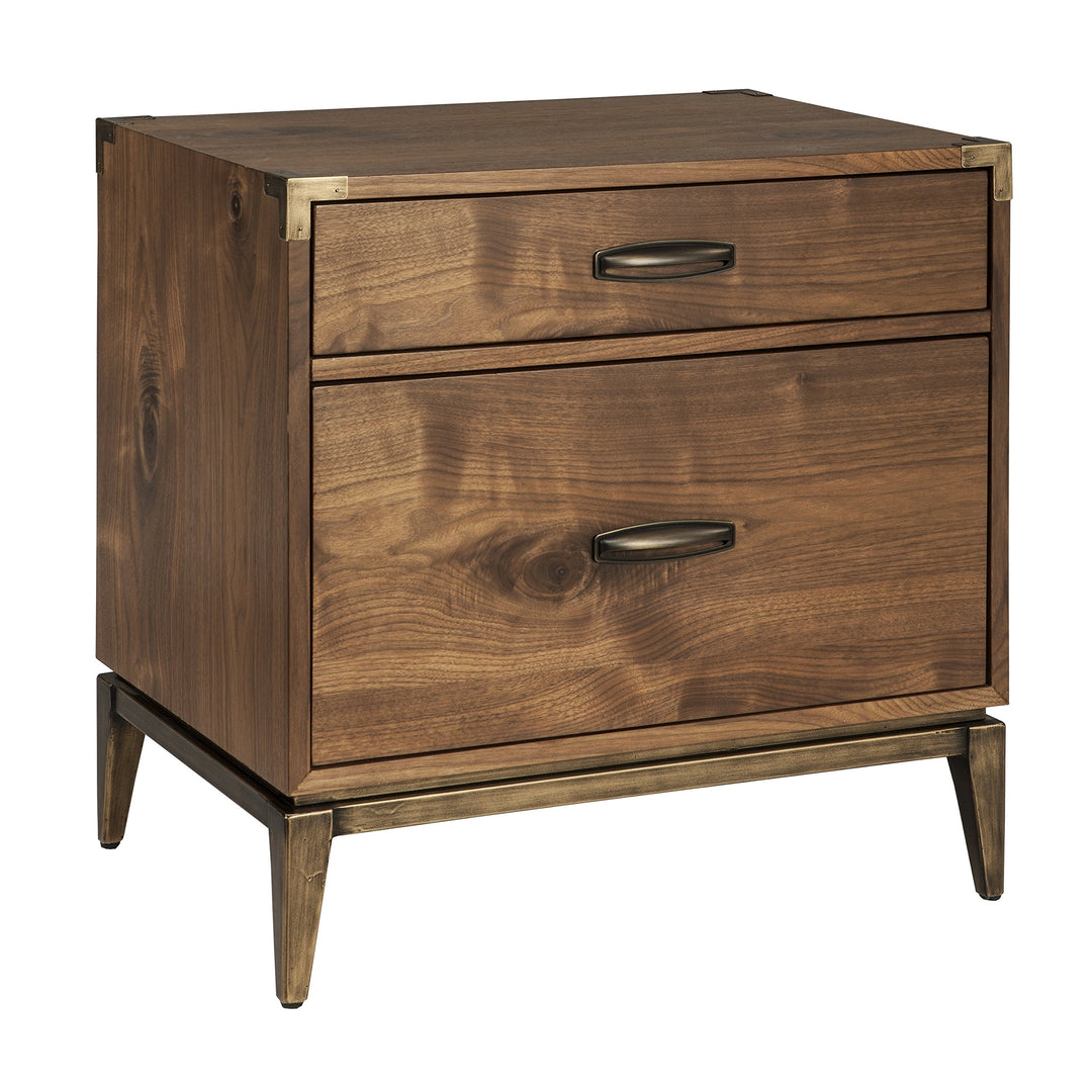 Adler Two Drawer Nightstand in Natural Walnut