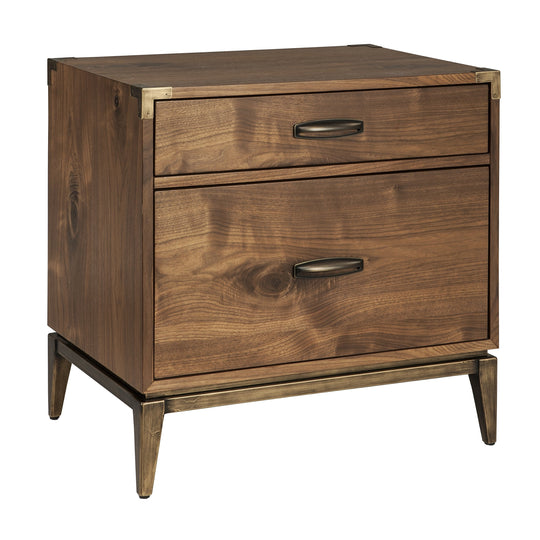 Adler Two Drawer Nightstand in Natural Walnut