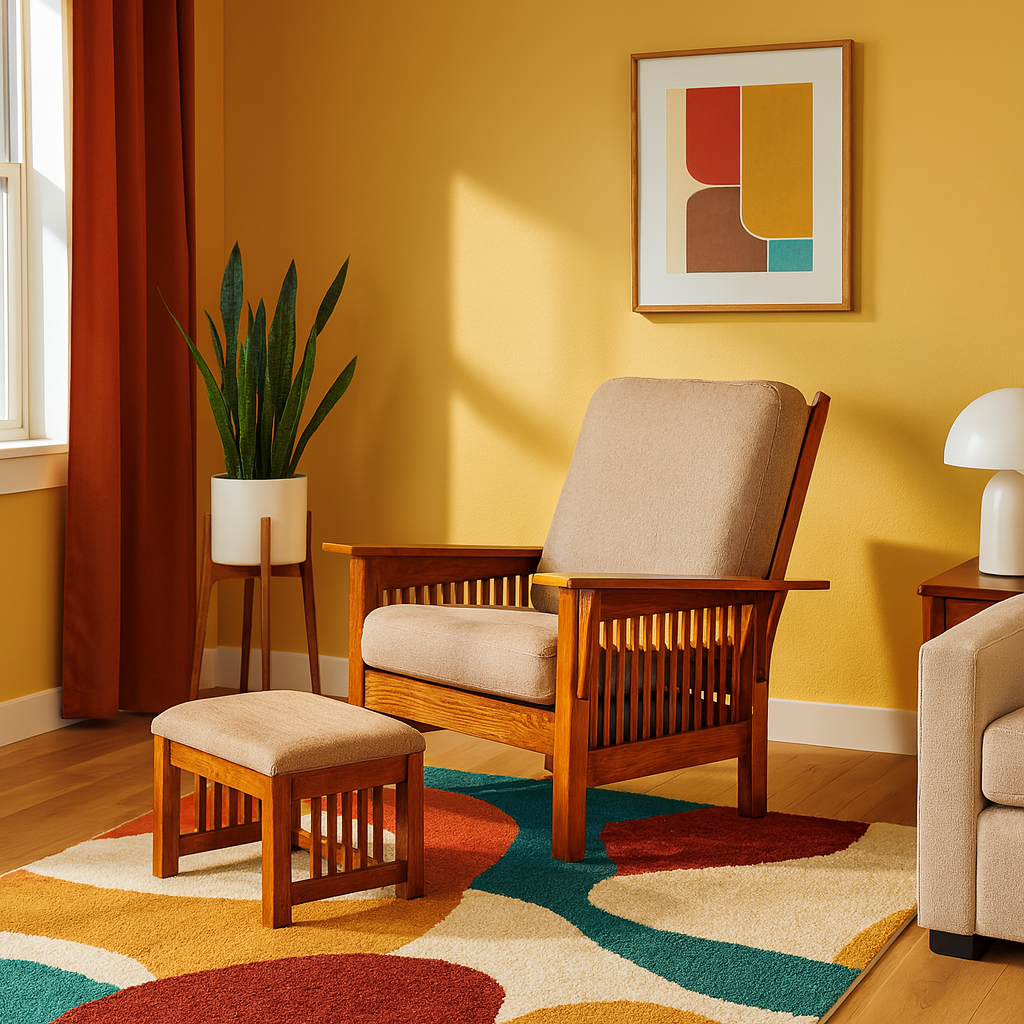 Craftsman style Chair w/ottoman
