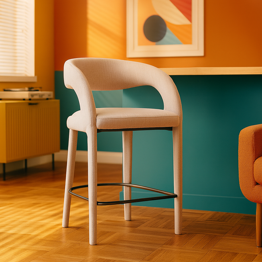 U-Shaped Upholstered Stool