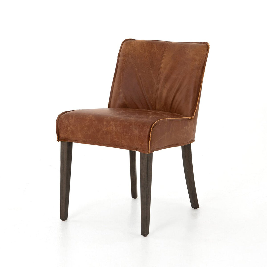 Aria Dining Chair in Sienna Chestnut three-quarter view - Whats New Furniture Portland OR