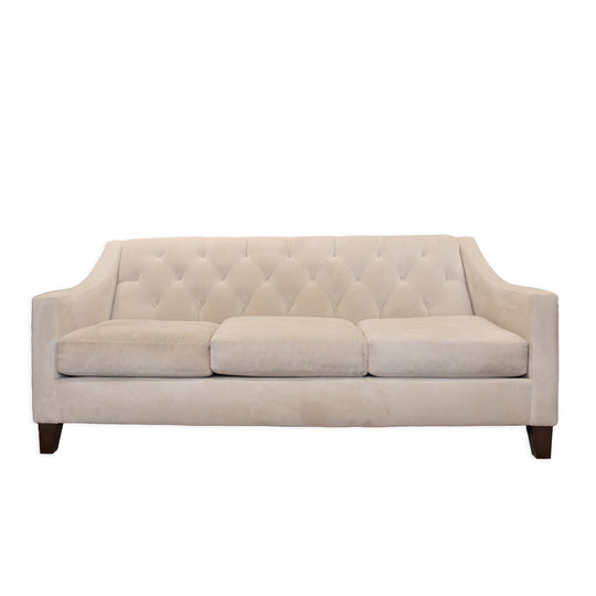Contemporary Tufted Back Microfiber Sofa