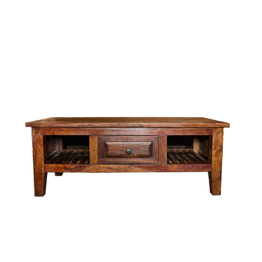 Rustic Wood Coffee Table with Drawer