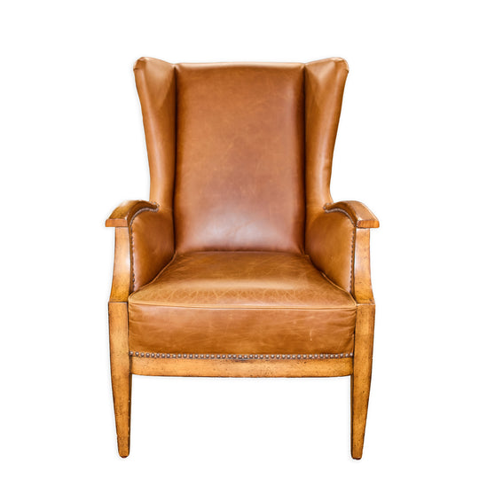 Custom Fabric and Leather Library Chair