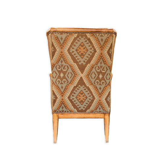 Custom Fabric and Leather Library Chair