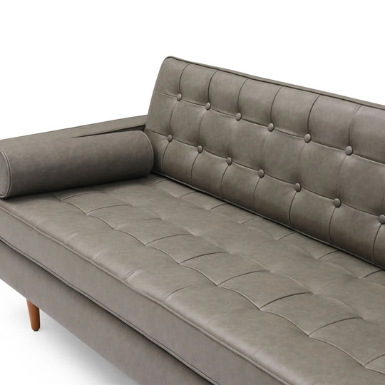 Tufted Faux Leather Sofa