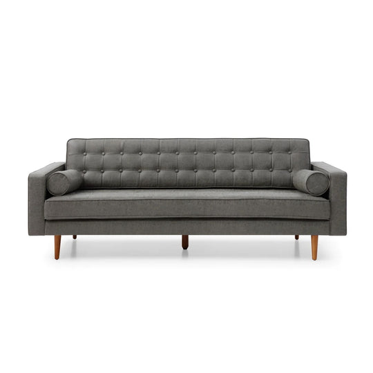 Tufted Faux Leather Sofa