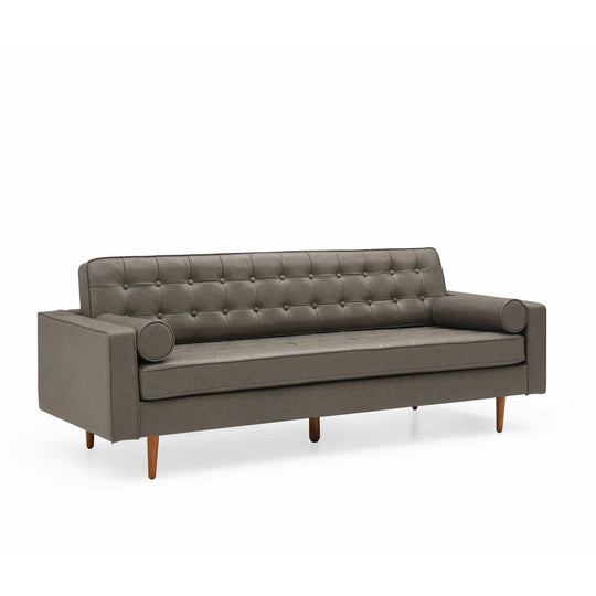 Tufted Faux Leather Sofa