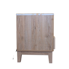 Faux Marble Ribbed Oak Veneer Nightstand - Whats New Furniture - Portland, Oregon