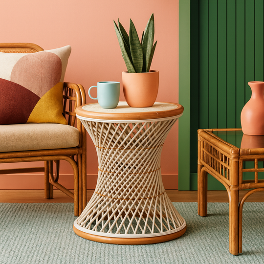 Woven Wicker Side Table