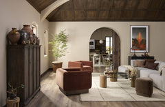 Samir Swivel Chair in Surrey Auburn back view - Whats New Furniture Portland OR