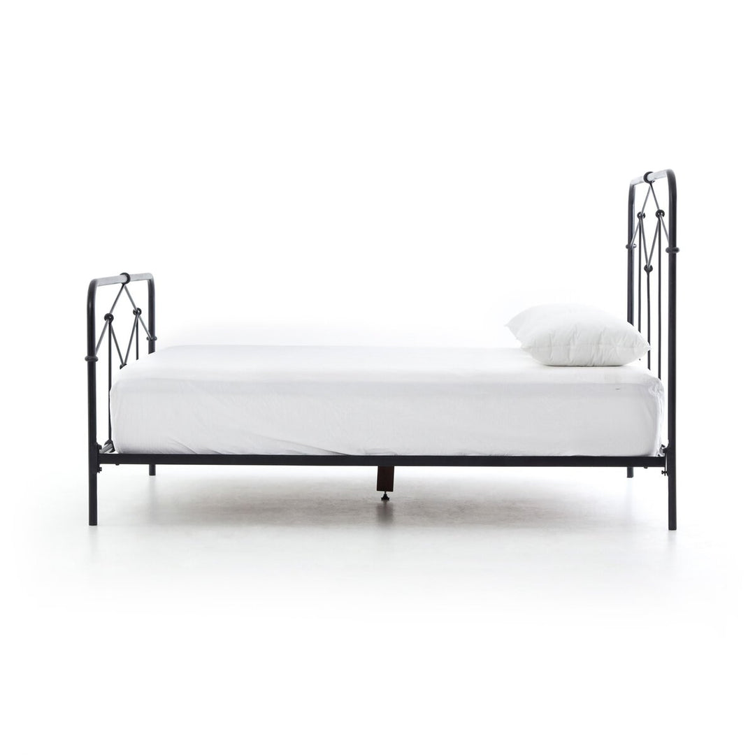 Casey Bed in Sandblasted Vintage Black side view - Whats New Furniture Portland OR