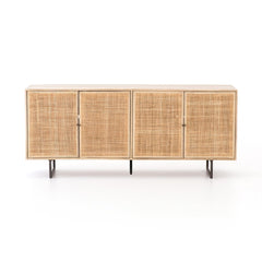 Carmel Sideboard in Natural Mango front studio view - Whats New Furniture Portland OR