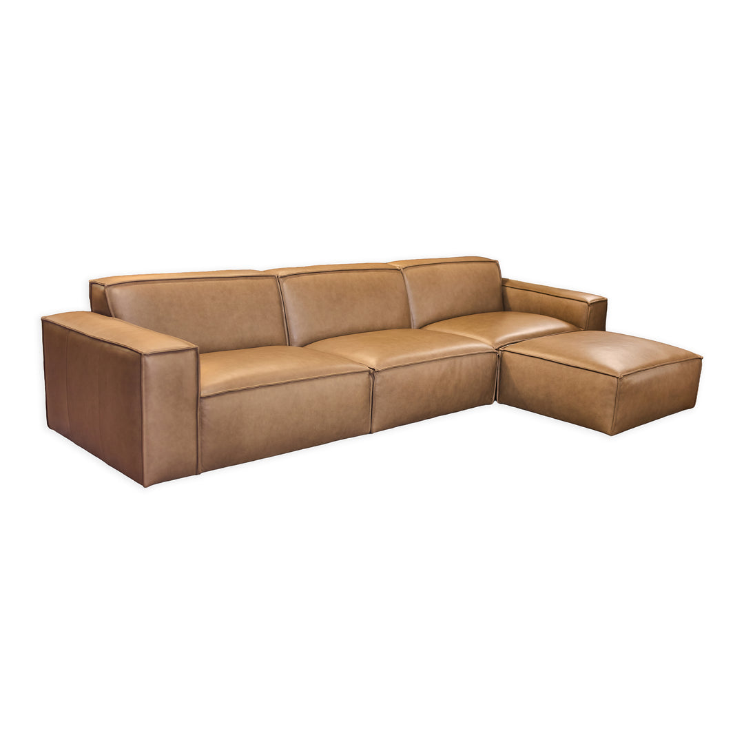 Jonathan Modular Leather Sofa with Ottoman