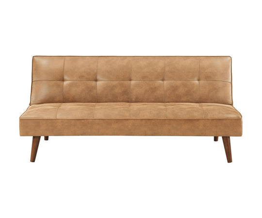 Jenson Tufted Convertible Sofa Bed - Saddle Brown