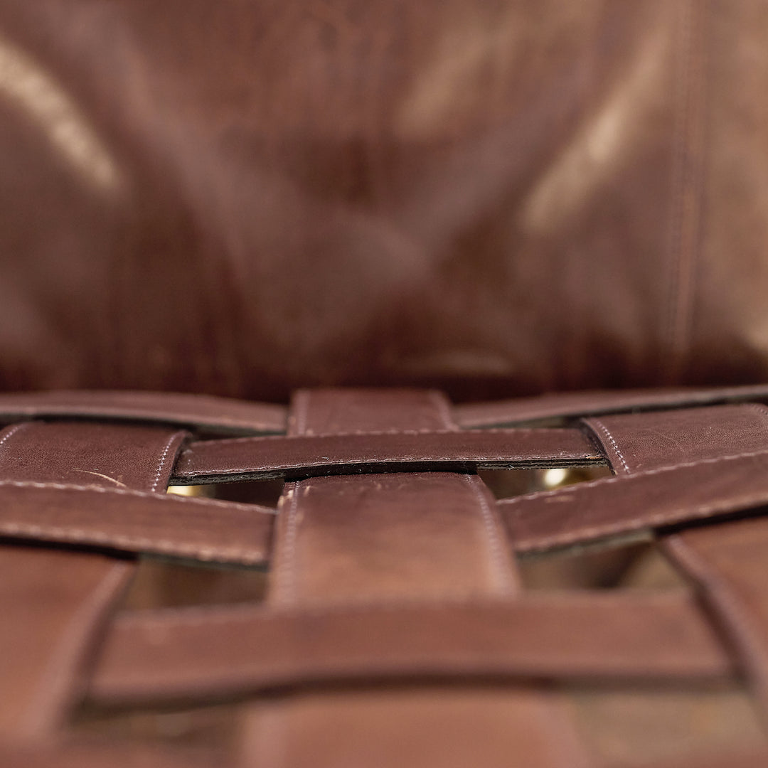 Woven Leather Dining Chairs (4)