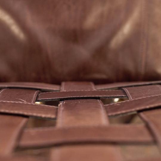 Woven Leather Dining Chairs (4)
