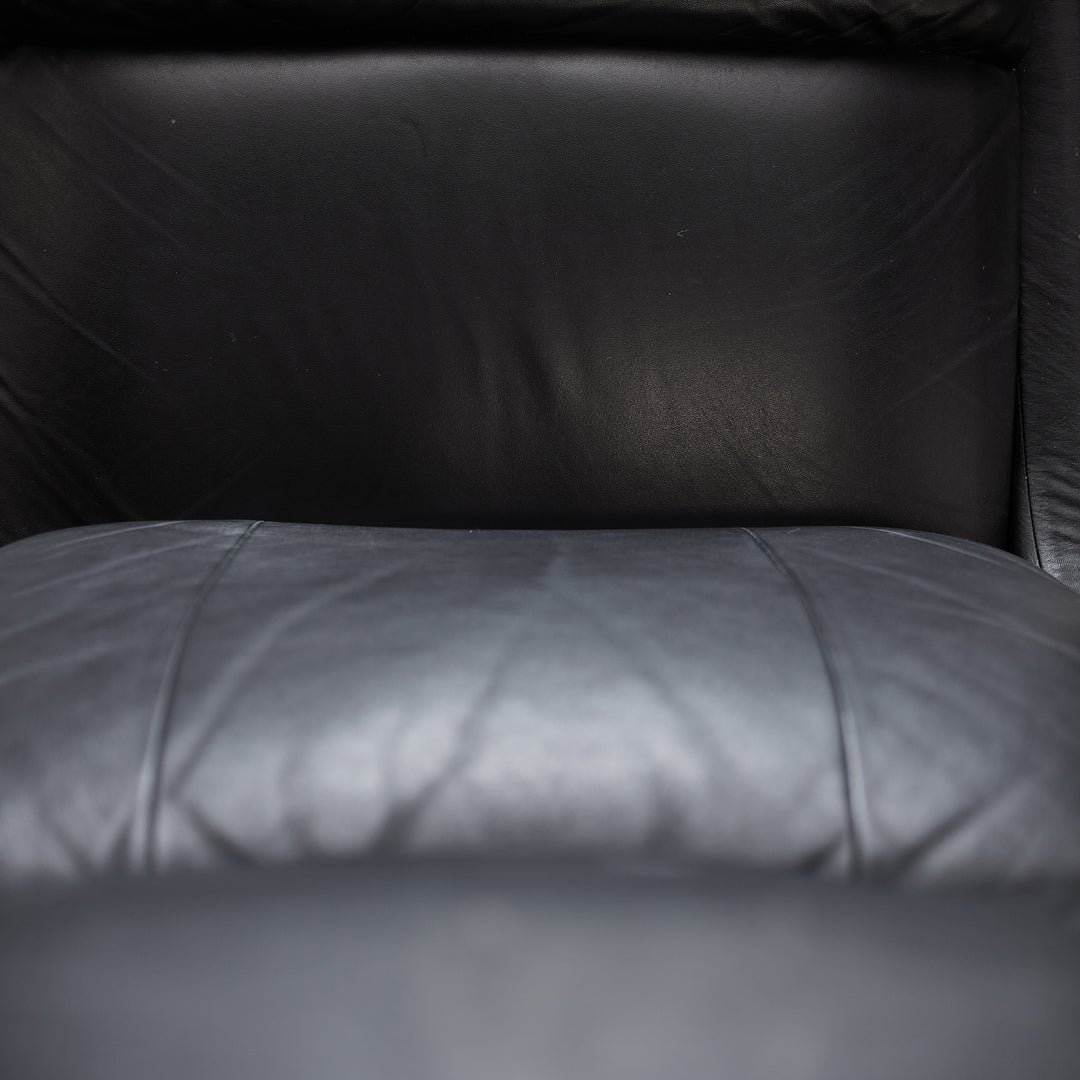 Leather Reclining Chair with Wood Accents