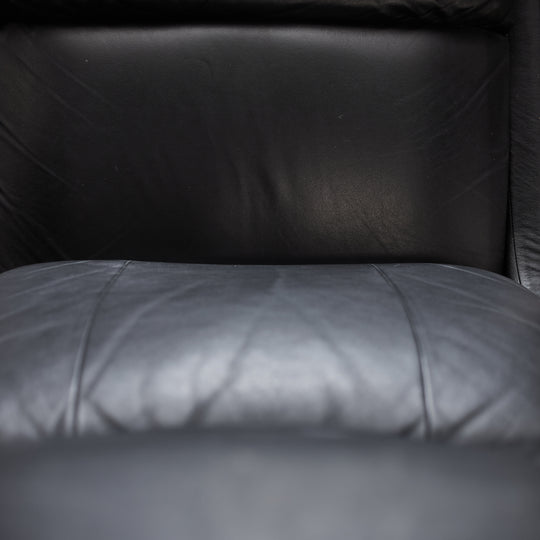Leather Reclining Chair with Wood Accents