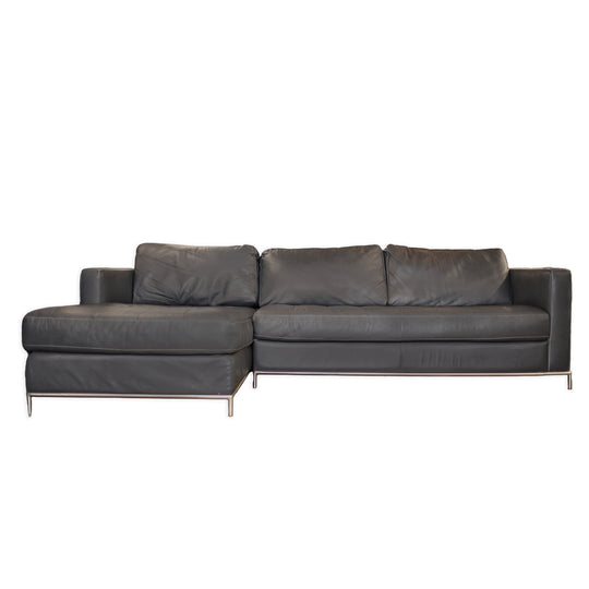 NATUZZI Leather Sofa Chaise
