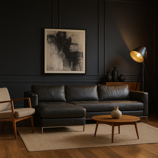NATUZZI Leather Sofa Chaise