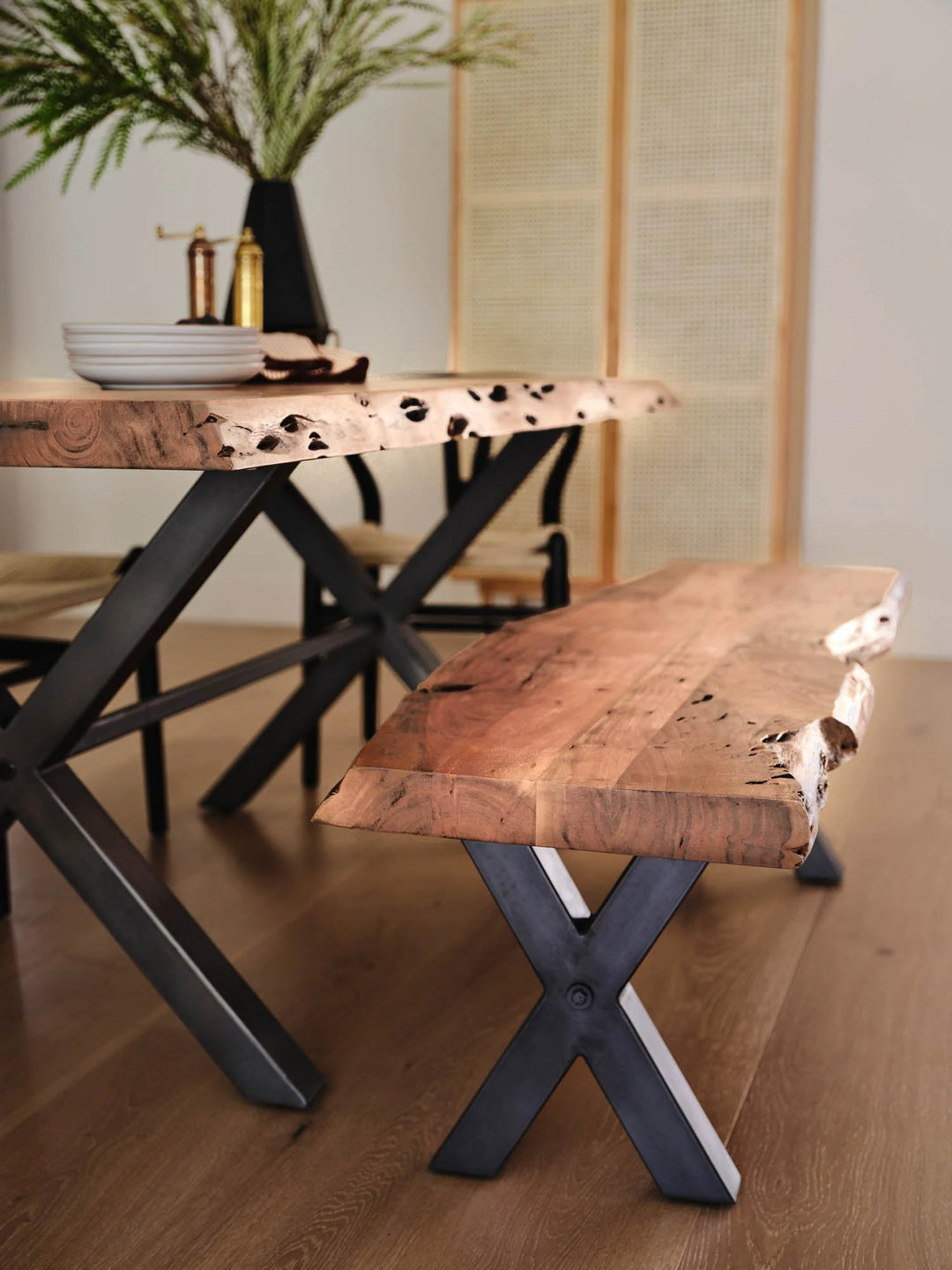 Restore Live Edge Bench Solid Acacia